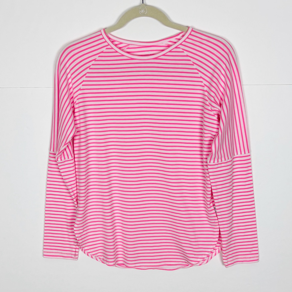 Vineyard Vines Girls' Edgartown Striped Knit Top Pink White Size Xl